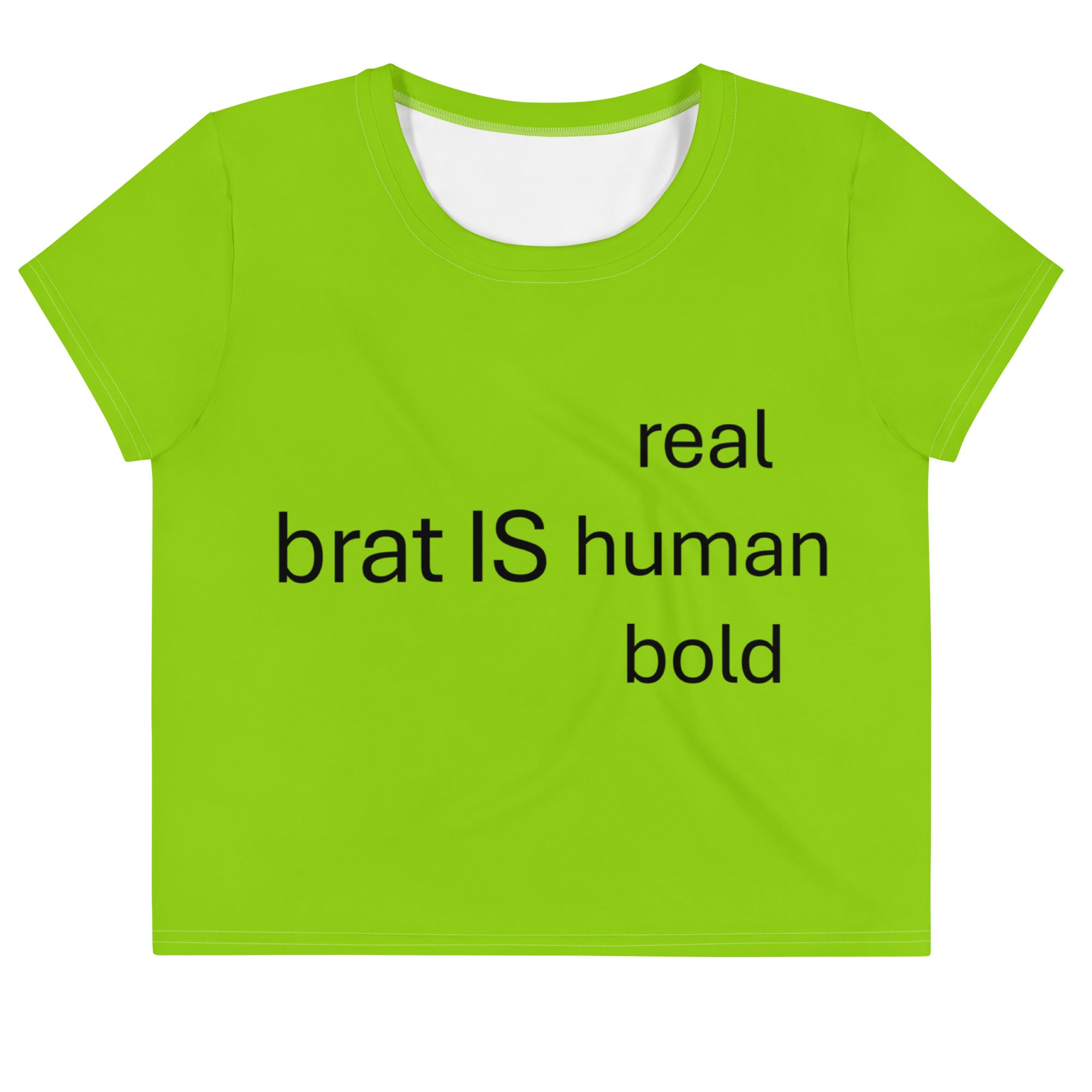 Streetwear Brat Green Crop Top. Party Crop Tee. Activewear or Runners' Top. Brat IS Real by WickedYo.